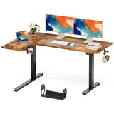 Muvai 71 Inch L Shaped Standing Desk Adjustable Height with Cable Management Tray,Gaming Electric Corner Standing Desk, Sit Stand Computer Table with Reversiable Splice Board, Rustic Brown Muvai