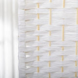 HOMCOM 3 Panel Room Divider, Folding Privacy Screen, 5.6' Room Separator, Wave Fiber Freestanding Partition Wall Divider, White HOMCOM