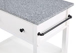 OSP Home Furnishings Fairfax Kitchen Cart with Granite Work Top and Extra Storage Drawer and Cabinet, White Office Star Products