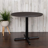 Flash Furniture Chapman 36" Round Multipurpose Conference Table, Business Meeting Table for Office and Conference Rooms, Rustic Gray Flash Furniture