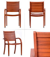 Amazonia Arizona 9 Piece Oval Outdoor Dining Set | Eucalyptus Wood | Durable and Ideal for Patio and Backyard Amazonia