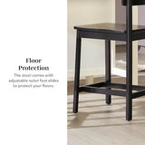 Walker Edison 2-Piece Minimalist Solid Wood Counter Stool, Set of 2, Black Walker Edison