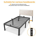 14 Inch Twin Bed Frame, Metal Platform Bed Frame with Round Corner Legs, 3500 lbs Heavy Duty Steel Slats Support, No Box Spring Needed, Noise Free, Easy Assembly, Black Superay