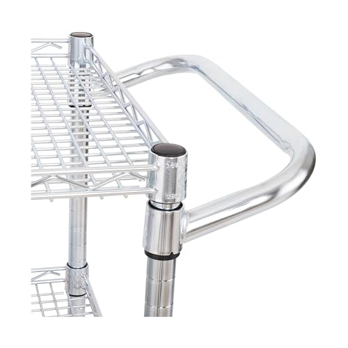 Seville Classics UltraDurable NSF Commercial Heavy Duty Metal Rolling Utility Cart, w/ Steel Shelves, Handle Bar for Restaurant, Garage, Warehouse, Kitchen, Office, Top Shelf (36"W x 18"D) Seville Classics