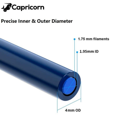 Creality Capricorn Bowden Tubing 1M, Bowden PTFE Tube for 1.75mm Filament with 2X PC4-M6 Extruder Fitting & 2X PC4-M10 Hotend Fitting for Ender 3 V2/3/3 V3 SE/5/K1 Max 3D Printer - WoodArtSupply