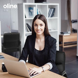Oline Leather Guest Chair with Padded Arms, Reception Meeting Conference Waiting Room Lobby Home Desk Big and Tall Executive Office Chair, Black (4 Pack) Oline