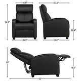 Yaheetech 2-Seat Reclining Chair Leather Recliner Sofa Modern Chaise Couch Lounger Sofa for Living Room Home Theater Black Yaheetech