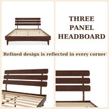 Bme Caden Mid Century 15'' Adjustable Bed Frame - Walnut, No Box Spring Needed, Easy Assembly, Queen Size Bme