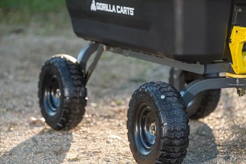 Gorilla Carts 4GCG-NF Poly Dump Cart, 600-Pound Capacity with No-Flat Tires, 4 Cubic Feet, Amazon Exclusive