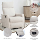 Kolavess Swivel Rocker Recliner Chair for Adults, Nursery Rocking Chair with Heat and Massage, Glider Reclining Chair for Small Space Living Room Bedroom, Beige