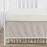Sweet Jojo Designs 4-Piece Baby Crib Bedding Set (Boho Chic) for Boys or Girls, Infants/Nursery incl. Blanket, Fitted Sheet, Skirt, Diaper Stacker (Linen, Beige, Neutral, Modern Farmhouse, Shabby) Sweet Jojo Designs