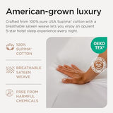 Threadmill 100% American Supima Cotton Sheets King Size - 1000 Thread Count, 4Pc King Size Sheet Set, Smooth Sateen Sheet, Ultra Luxury Bed Sheet, 17" Deep Pocket King Sheet Set - White Sheets Threadmill