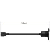 DEALTUS Household 15AMP 125V Flanged Power Inlet with Waterproof Cover, Nema 5-15P Male Flanged Inlet to 5-15R Female Extension Cord for RV EV, 1.8 Feet (55CM) ETL Verified DEALTUS