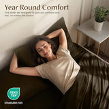 Utopia Bedding Queen Size Sheet Set – 4 Piece Bed Sheets, Soft and Breathable Microfiber, Includes 1 Fitted Sheet, 1 Flat Sheet and 2 Pillowcases – Oeko Tex (Brown) Utopia Bedding