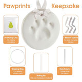 Pearhead Pet Paw Print Keepsake Ornament Kit, Memorial Clay Paw Impression for Dogs & Cats, DIY Hanging Pet Memorial with Ribbons, Pet Keepsake Gift