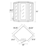 Heat Wave 3 Person Sauna Corner Fitting Infrared FIR FAR 7 Carbon Heaters Hemlock Wood MP3 Player 2 Speakers Color Therapy Light LED Control Panel Heat Wave