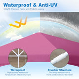 10x30ft Ez Pop up Canopy Tent with 8 sidewalls Easy Up Commercial Outdoor Canopy Wedding Party Tents for Parties All Season Wind & Waterproof Gazebo with Roller Bag (Pink, 10x30') AYJOIR