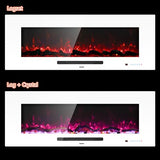 Dreamflame 50" Electric Fireplace, Recessed & Wall Mounted Fireplace Heater 13 * 13 Colors Flame &Fuel Bed w/5 Dimmer, Touchscreen &Remote Control Temp, Overheating Protect, Hardwired, 1500W, White Dreamflame