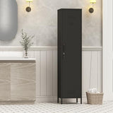 Elitehouse Tall Single Door Metal Locker with Adjustable Shelves, Black Tall Metal Locker Storage Cabinet，Easy Assembly for Living Room Bedroom （15.8”W x 15”D x 70.9”H ） Elitehouse