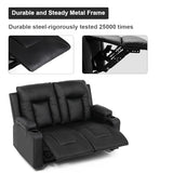 COMHOMA Recliner Chair Set，Furniture Bonded Leather Recliner Set Living Room Set, Sofa, Loveseat, (Black, Living Room Set 2+1) COMHOMA