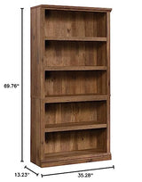 Sauder Vintage Oak 5-Shelf Bookcase for Stylish Storage Solutions Sauder