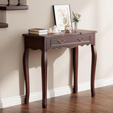 JIAWORLDER Walnut Entryway Table with 1 Drawer Console Table for Entryway Entrance Table for Hallway, Living Room, Foyer, Easy Assembly (Legs Only), 13.77D x 34.64W x 30.7H in JIAWORLDER