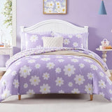 AMBERSPACE Twin XL Comforter Set for Girls, Purple Daisy Kids Bedding Set Reversible with Cute Floral, All Season Bed in a Bag Dorm 5 Pieces with Sheets, Pillowcase & Sham AMBERSPACE