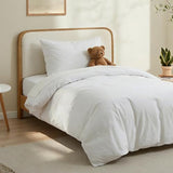 LOVQUE 100% Washed Cotton Duvet Cover Twin Size, Linen-Like Textured White Fade-Resistant Natural Bedding Set (No Comforter), 68x90 Inches LOVQUE