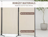 3 Panel Room Divider, Folding Portable Office Walls Dividers with Metal Frame Privacy Screen for Home Office Dorm Separation，Fabric Room Dividers，Room Dividers and Folding Privacy Screens，Beige Ckofgdsue