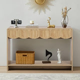 ORRD Console Table with Drawers, Mid-Century 43 Inches Narrow Entryway Table with Open Storage Shelves, Hallway Accent Tables Behind Couch Tables for Living Room - Natural ORRD