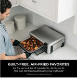 Ninja SP101 Digital Air Fry Countertop Oven with 8-in-1 Functionality, Flip Up & Away Capability for Storage Space, with Air Fry Basket, Wire Rack & Crumb Tray, Silver Ninja