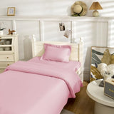 NookZuzu 3 Piece Toddler Sheet Set,Pink Basics Bed Sheet Set for Toddler,Microfiber 3-Piece Sheet Set Soft Breathable Crib Bedding Set for Kids,Includes Flat Sheet, Fitted Sheet, Pillowcase NookZuzu