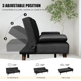 Shintenchi Futon Sofa Bed, Convertible Couch Bed Loveseat, Modern Futon Recliner Sleeper, Small Lazy Futon Set for Living Room, Office, Apartment,e, Black Shintenchi