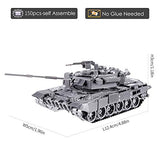 Piececool Metal 3D Puzzles for Adults or Teens, Military Tank T-90A DIY 3D Metal Model Building Projects Kits Brain Teaser Puzzle - Great Gift Idea,150 Pcs