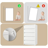 Jocoevol White Dresser 5 Drawer Dresser for Bedroom, Modern Fluted Dresser with Deep Drawers and Mirror, Wooden Dresser Chest of Drawers for Living Room, Hallway, Entryway Jocoevol