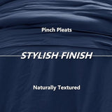 CozyLux Full Size Comforter Sets Navy Blue, 7 Pieces Soft Pinch Pleat Bed in a Bag Full Comforter Set with Sheets, Boho Bed Set with Down Alternative Comforter, Sheets, Pillowcases & Shams CozyLux