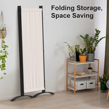 Kecreque Room Divider 4 Panel Folding Screen Portable Wall with 5 Curved Metal Feet Partition Room Dividers，6FT Wall Divider for Office Divider, Bedroom，Dressing Room,White Kecreque