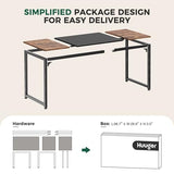Huuger Computer Desk, 80 Inch Office Desk, Gaming Desk with Storage, Writing Desk Work Desk for Home Office, Study, Long Simple Desk, Large Legroom, Metal Frame, Rustic Brown and Black Huuger