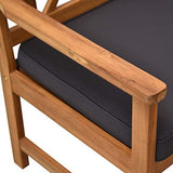 Outsunny 4 Piece Acacia Wood Outdoor Patio Furniture Set with 2 Armchairs, 1 Sofa, & 1 Coffee Table, Cushions Included Outsunny