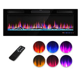 Jarka&Co 50" Electric Fireplace Insert-Wall Mounted Fireplace and Recessed Fireplace Electric with Remote Control, Timer, Low Noise, Multicolor Flames, 750 | 1500W Jarka&Co