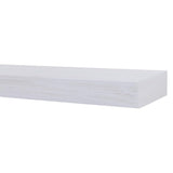 Modern Ember Vara Wood Mantel Shelf - 48 Inch White Paint | 3 Inch Height - Variations in Grain and Natural Distresssing | Wooden Floating Wall Mounted Shelf - for Fireplaces & Décor Modern Ember