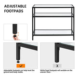Yaheetech 39.5" Console Table with 3 Storage Shelves,Tempered Glass Sofa Table, Modern Entryway Tables with Metal Frame for Hallway Living Room Bedroom, Easy Assembly, Black Yaheetech