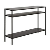 Henn&Hart 42" Wide Rectangular Console Table with Metal Shelves in Blackened Bronze, Entryway Table, Accent Table for Living Room, Hallway Henn&Hart