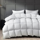 Ubauba Goose Feather Down Fiber Comforter Twin Size - Extra Fluffy 100% Cotton White Duvet Insert, High Fill Power, All-Season Medium Warmth, Hotel Luxury Bedding, 68 x 90 Inches Ubauba
