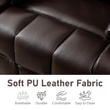 RHHVVR Oversized Power Recliner Chair for Big and Tall 400 LBS, 25.5" Extra Wide Electric Lift Chair with Heat and Massage, Dual Motor 180° Lay Flat Recliner Living Room Sofa, PU Leather Big Recliner