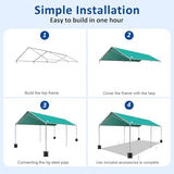 10x20 ft Heavy Duty Car Canopy Galvanized Frame Carport Outdoor Party Tent Boat Shelter with Reinforced Structure, No Sidewall - Green SAILARY