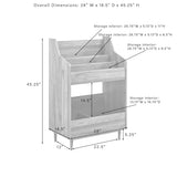 Crosley Furniture Liam Vinyl Record Storage Stand, Tiered Storage Shelves for Records, Walnut Crosley Furniture