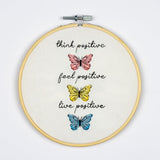 DUTCH STITCH BROTHERS Butterflies Embroidery Starter Kit with Pattern and Instructions. Stamped Embroidery Kits with Embroidery Clothes with Pattern. 6" Embroidery Hoop