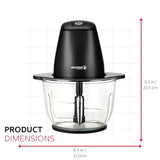 Holstein Housewares Electric Food Chopper – 1.9 QT, 8 Cup, Black, High-Powered Mini Food Processor for Chopping, Dicing & Blending, Compact & Easy to Use for Quick Meal Prep 250W Holstein Housewares