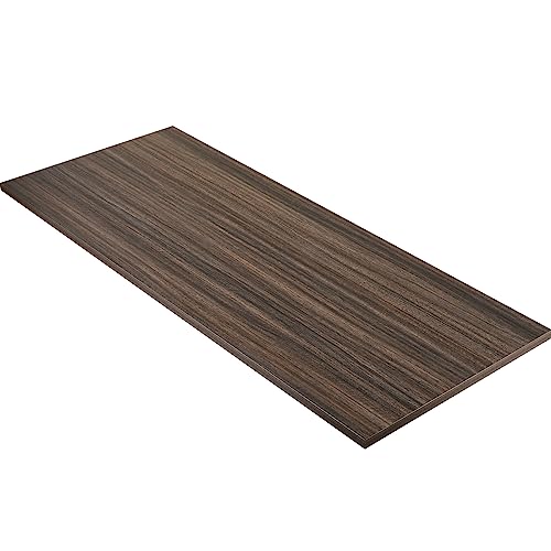 Kaboon Universal Tabletop 59.1"x23.62", Solid One-Piece Melamine Table Top, Double Desk L-Desk DIY, Home and Office Countertop,Eucalyptus/Dark Walnut Kaboon